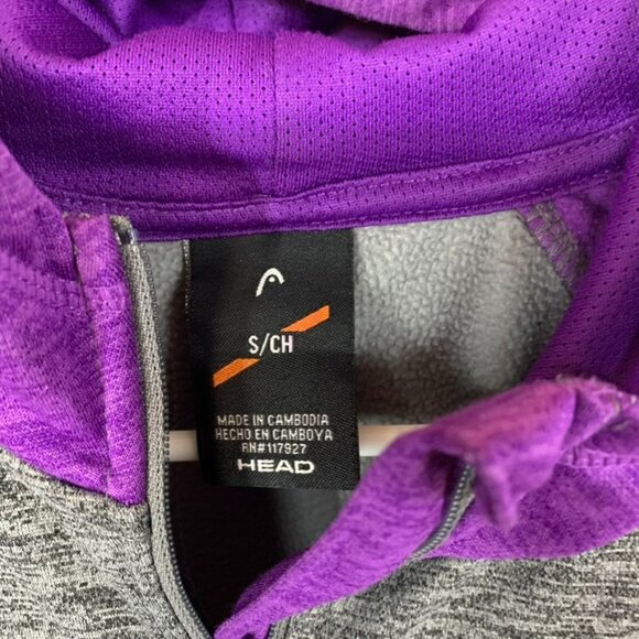 And1 Head Womens Small Hoodie Sweatshirt Gray Purple Fleece Full Zip Athletic - Picture 2 of 15